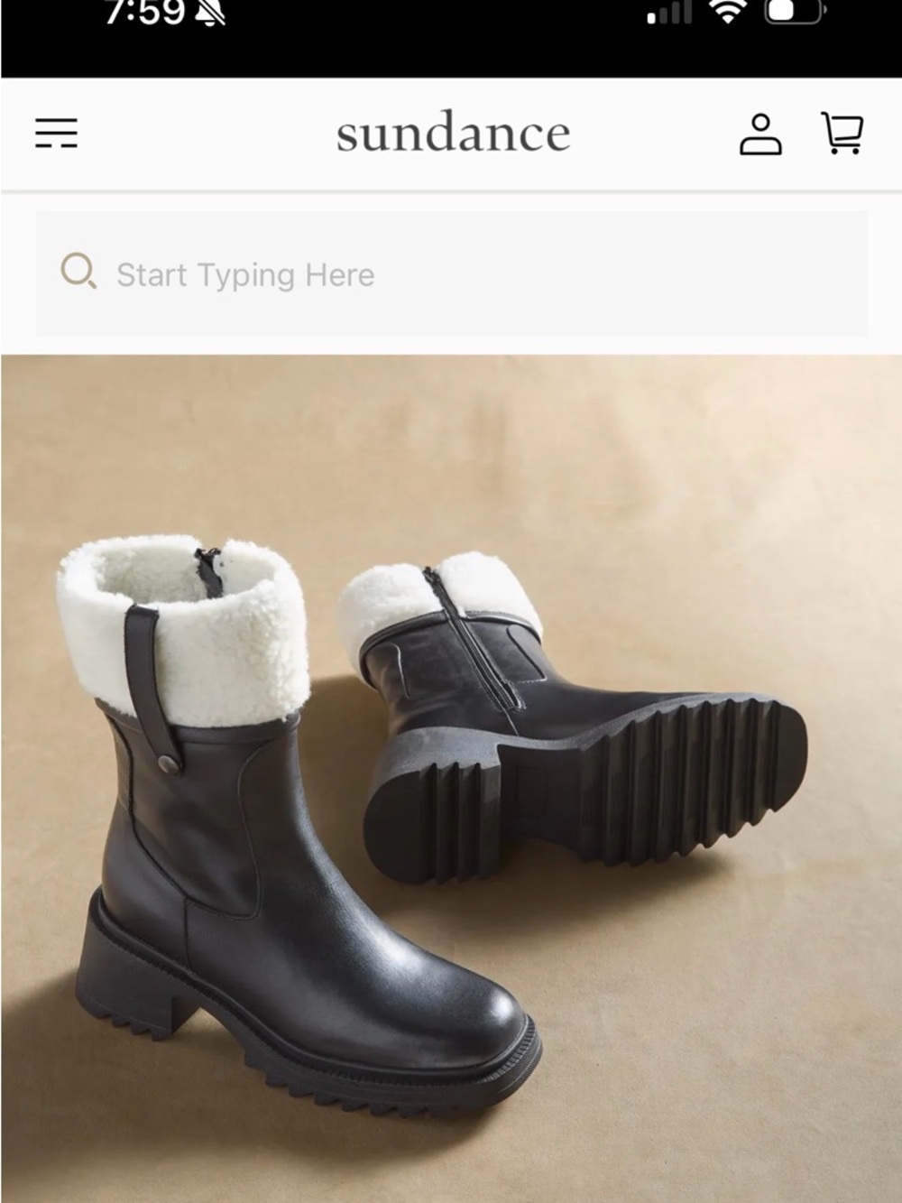 Sundance Katrin Shearling Leather Boots